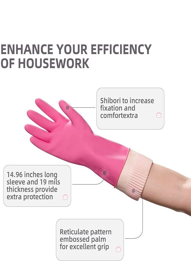 RBGIIT Reusable Waterproof Household Dishwashing Cleaning Rubber Gloves, Non-Slip Kitchen Glove - Image 3